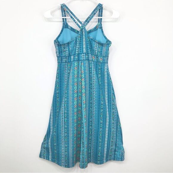 Marmot Taryn Blue Green Tribal Pattern Strappy Athleisure Tank Dress - Picture 9 of 15